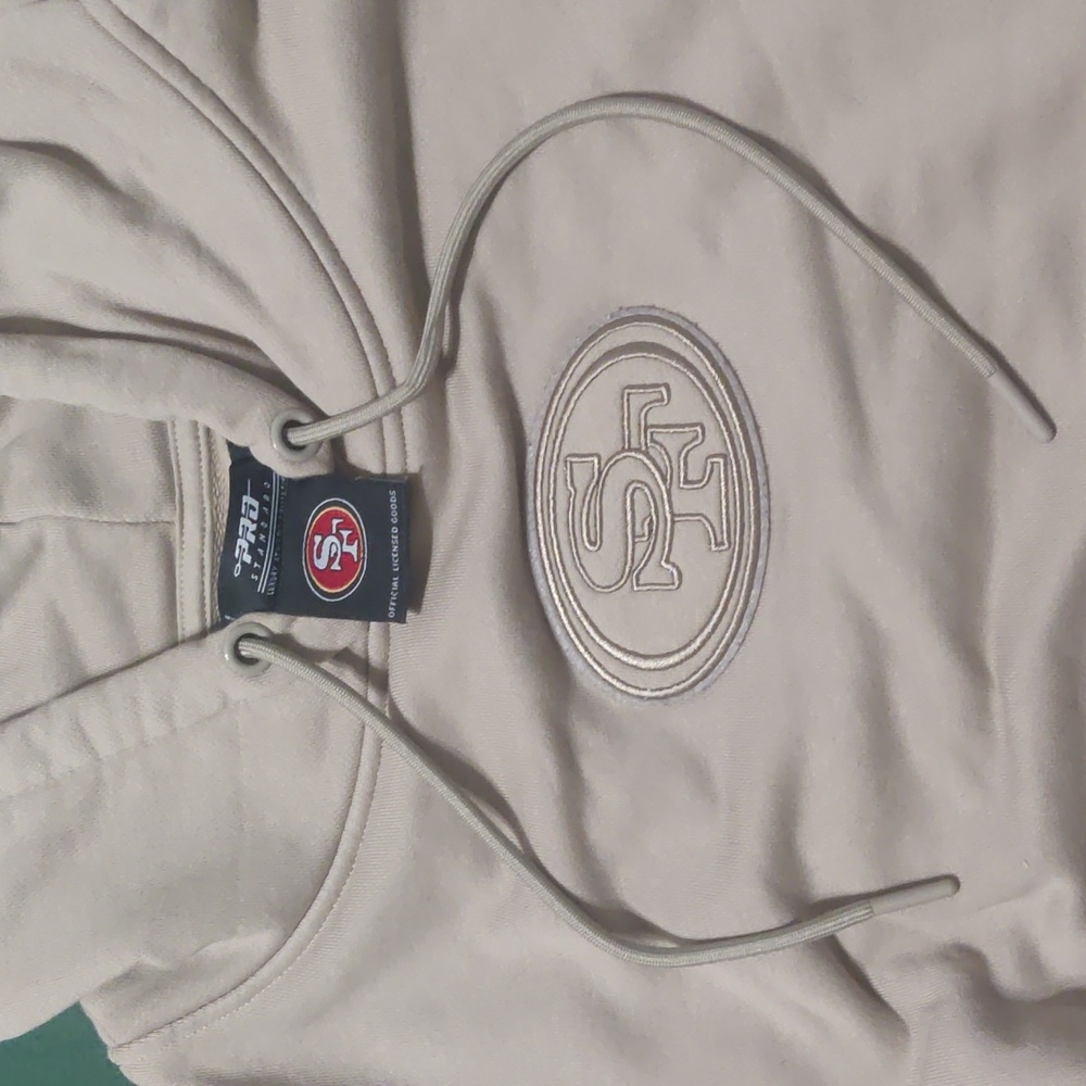 49ers Beige Logo Cropped Hoodie With Leggings